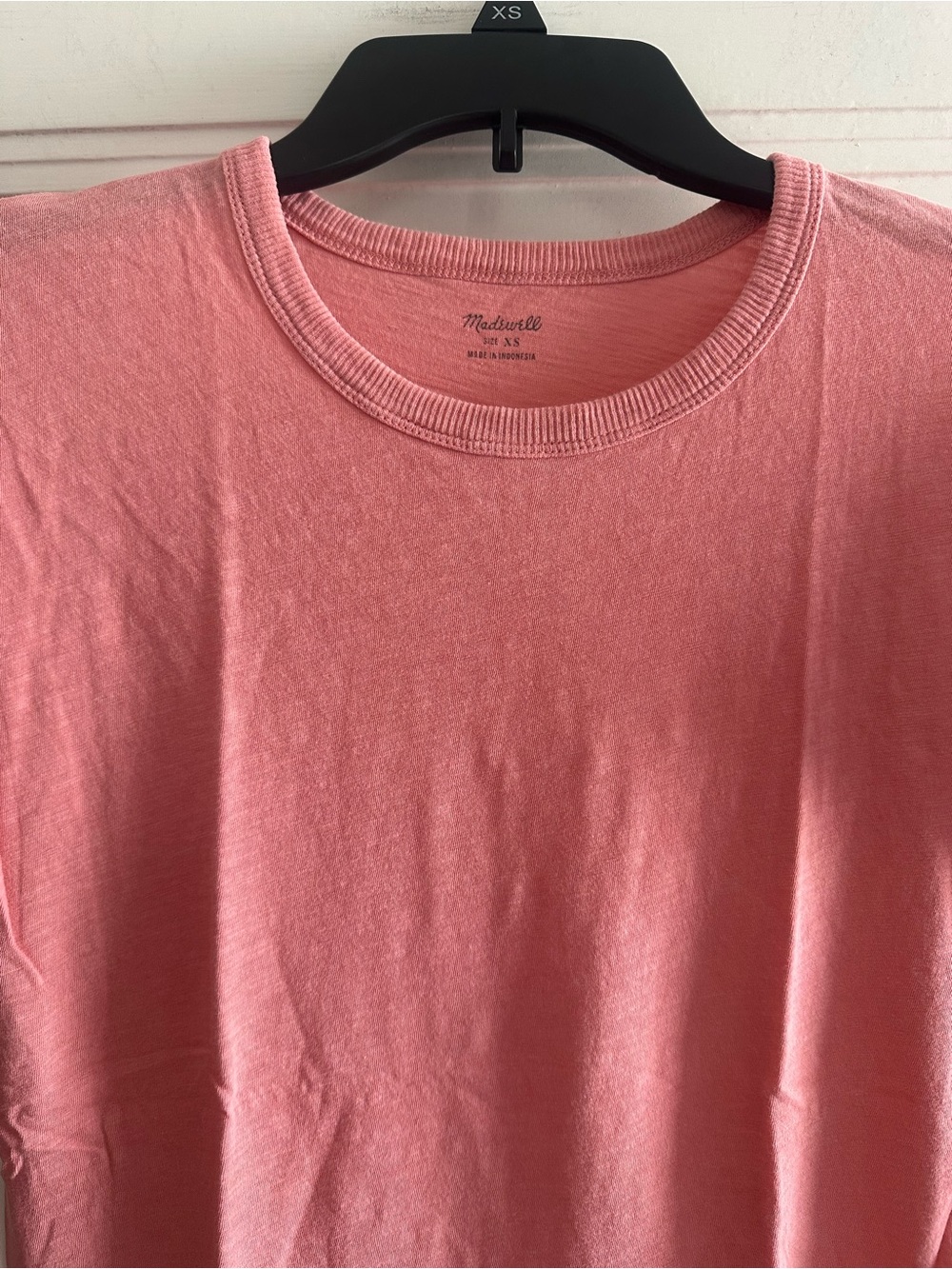 Madewell Whisper Cotton Rib-Crewneck Tee in salmon pink - XS - Picture 4 of 6